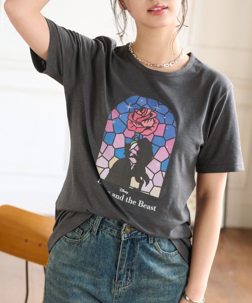 Disney(ディズニー)の「<Disney>【美女と野獣】ヴィンテージTシャツ(Tシャツ/カットソー・レディース・チャコール・MEDIUM/X-LARGE/XX-LARGE/LARGE)」の6枚目の写真