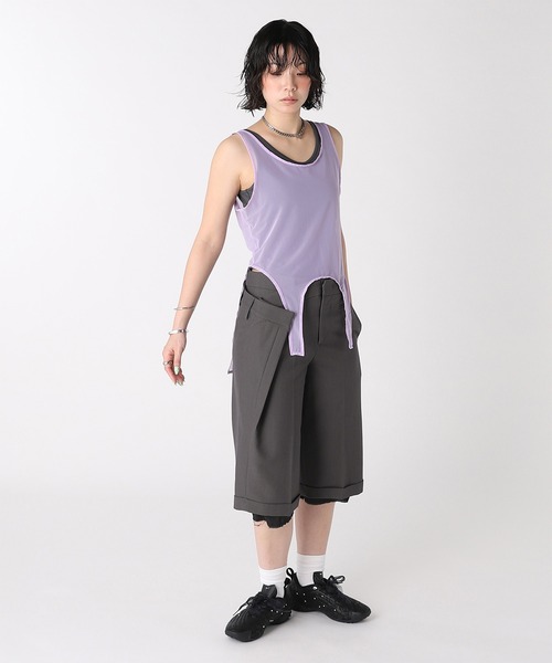 forget-me-nots(フォーゲットミーノッツ)の「LAYERED BODYSUIT FMN-26SS-CS-005(Tシャツ/カットソー・メンズ・ブラウン/グレー・FREE)」の6枚目の写真