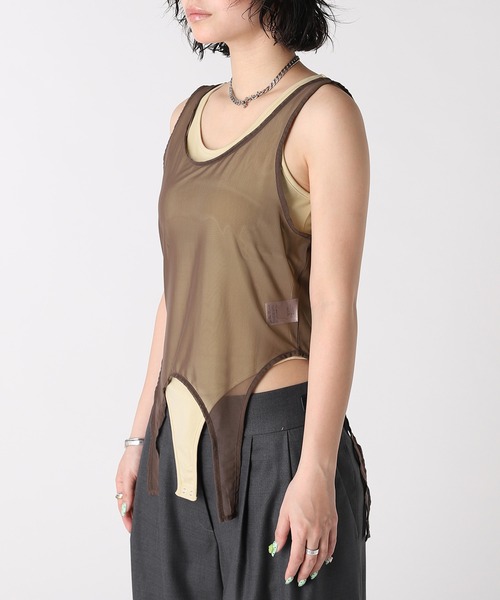 forget-me-nots(フォーゲットミーノッツ)の「LAYERED BODYSUIT FMN-26SS-CS-005(Tシャツ/カットソー・メンズ・ブラウン/グレー・FREE)」の7枚目の写真