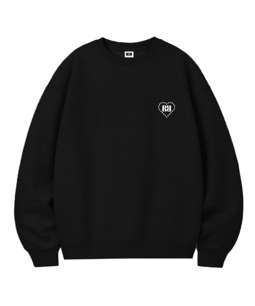 RANDOMOFF(ランダムオフ)の「RR HEART MINI OVER FIT SWEATSHIRT (4color)(スウェット・レディース・ライトグレー/ブラック/ネイビー/グレー・MEDIUM/LARGE/X-LARGE)」の5枚目の写真