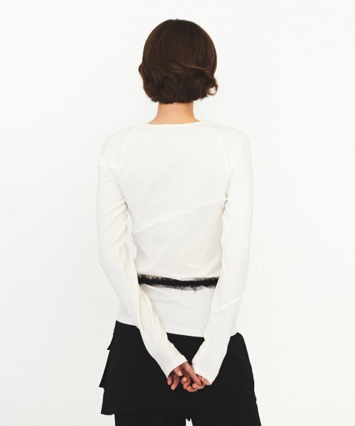 DIAGONAL(ダイアゴナル)の「LACE RAGLAN TEE (white)(Tシャツ/カットソー・レディース・その他・FREE)」の3枚目の写真