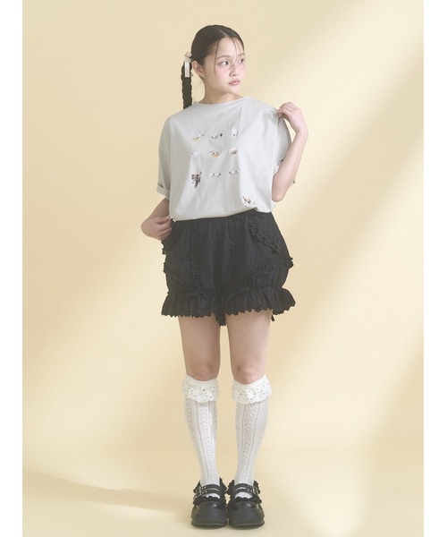 merry jenny（メリージェニー）の「ひるやすみのらねこtee（Tシャツ/カットソー・レディース・オフホワイト/ミント・FREE）」の13枚目の写真