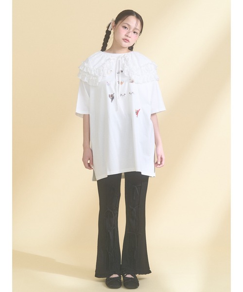 merry jenny（メリージェニー）の「ひるやすみのらねこtee（Tシャツ/カットソー・レディース・オフホワイト/ミント・FREE）」の7枚目の写真