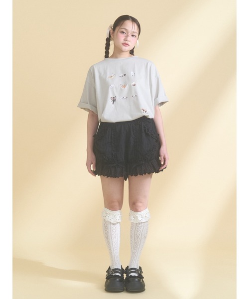 merry jenny（メリージェニー）の「ひるやすみのらねこtee（Tシャツ/カットソー・レディース・オフホワイト/ミント・FREE）」の12枚目の写真