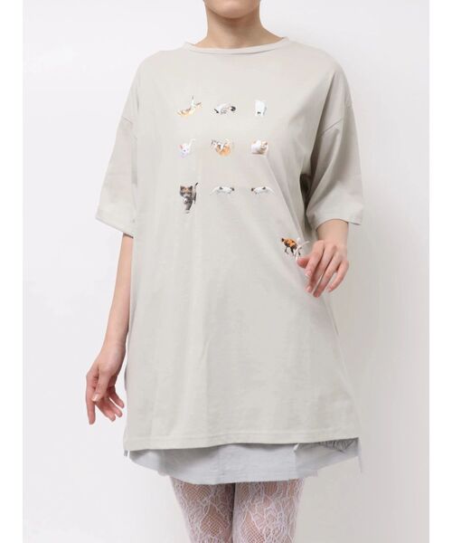 merry jenny（メリージェニー）の「ひるやすみのらねこtee（Tシャツ/カットソー・レディース・オフホワイト/ミント・FREE）」の14枚目の写真