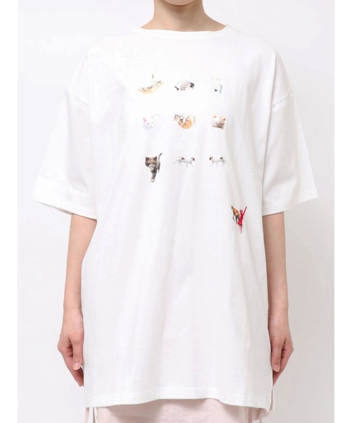 merry jenny(メリージェニー)の「ひるやすみのらねこtee(Tシャツ/カットソー・レディース・オフホワイト/ミント・FREE)」の19枚目の写真