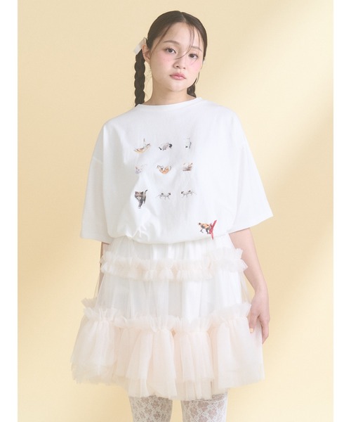 merry jenny(メリージェニー)の「ひるやすみのらねこtee(Tシャツ/カットソー・レディース・オフホワイト/ミント・FREE)」の16枚目の写真