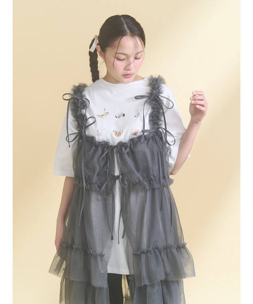 merry jenny(メリージェニー)の「ひるやすみのらねこtee(Tシャツ/カットソー・レディース・オフホワイト/ミント・FREE)」の17枚目の写真