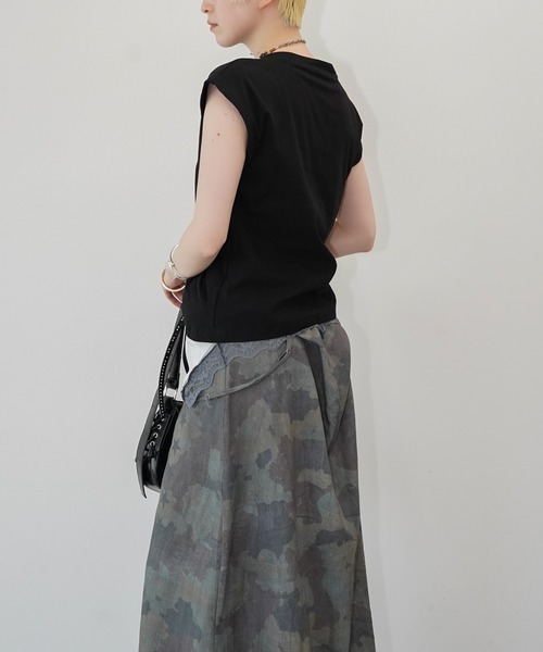 chuclla(チュクラ)の「サイドドレープデザイントップス chw26s215(Tシャツ/カットソー・レディース・ホワイト/ブラック・FREE)」の13枚目の写真