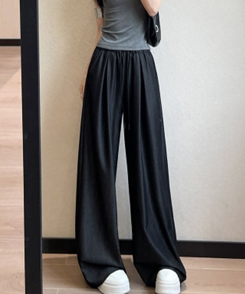 SallyLunn(サリーラン)の「落ち感ハイウエストタックワイドパンツ(その他パンツ・レディース・ネイビー/ブラック・LARGE/MEDIUM)」の7枚目の写真