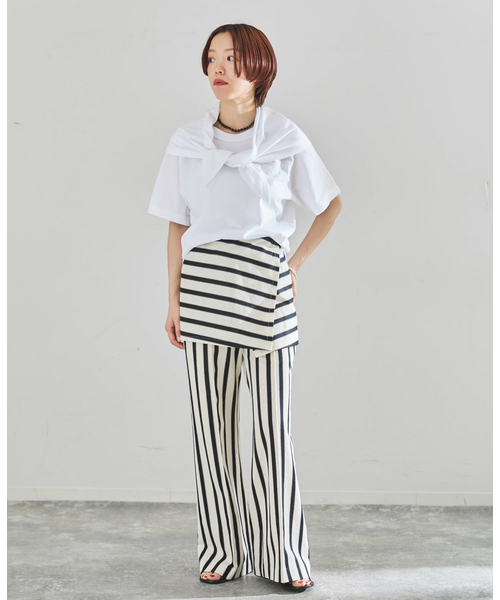IENA(イエナ)の「CURRENTAGE/カレンテージ デザインカットソー A2561UTS412(Tシャツ/カットソー・レディース・ホワイト/ブラック・FREE)」の4枚目の写真