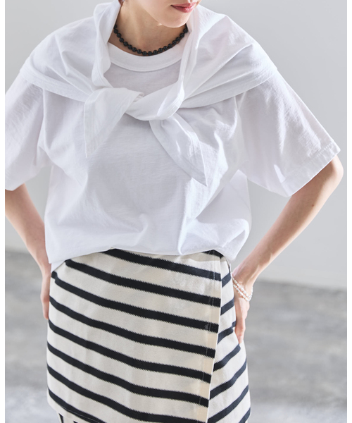 IENA(イエナ)の「CURRENTAGE/カレンテージ デザインカットソー A2561UTS412(Tシャツ/カットソー・レディース・ホワイト/ブラック・FREE)」の14枚目の写真