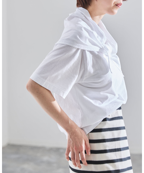 IENA(イエナ)の「CURRENTAGE/カレンテージ デザインカットソー A2561UTS412(Tシャツ/カットソー・レディース・ホワイト/ブラック・FREE)」の15枚目の写真