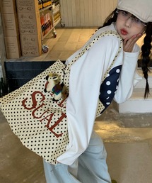 ドット柄トートバッグ