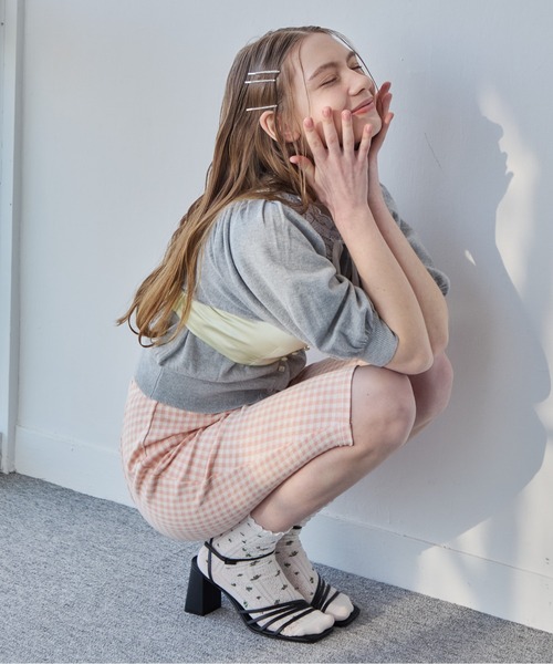 etre loin(エトルワン)の「サテンカップインブラトップ / Satin bra top(その他トップス・レディース・ピンク/ライム/ホワイト・M)」の6枚目の写真