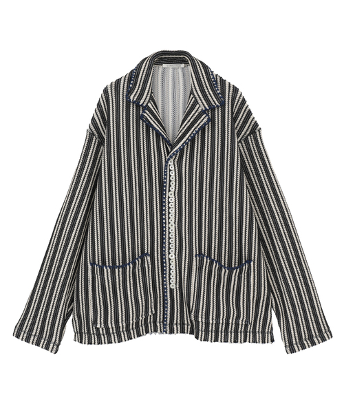 CURRENTAGE(カレンテージ)の「Knitting Stripe Shirt(MEN'S)(Tシャツ/カットソー・メンズ・ブルー・3)」の1枚目の写真