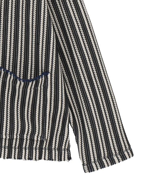 CURRENTAGE(カレンテージ)の「Knitting Stripe Shirt(MEN'S)(Tシャツ/カットソー・メンズ・ブルー・3)」の4枚目の写真