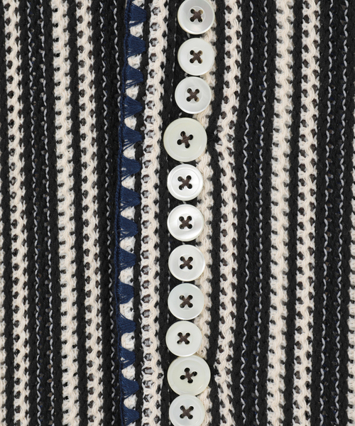 CURRENTAGE(カレンテージ)の「Knitting Stripe Shirt(MEN'S)(Tシャツ/カットソー・メンズ・ブルー・3)」の3枚目の写真
