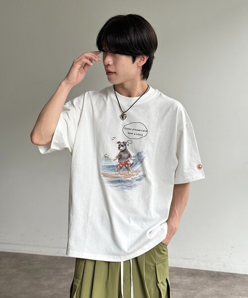 CPCM(シーピーシーエム)の「刺繍アニマルプリントT(Tシャツ/カットソー・レディース・ホワイト系その他2/ホワイト/ホワイト系その他・MEDIUM/LARGE)」の2枚目の写真