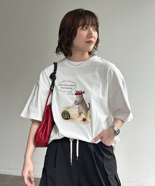 CPCM(シーピーシーエム)の「刺繍アニマルプリントT(Tシャツ/カットソー・レディース・ホワイト系その他2/ホワイト/ホワイト系その他・MEDIUM/LARGE)」の3枚目の写真