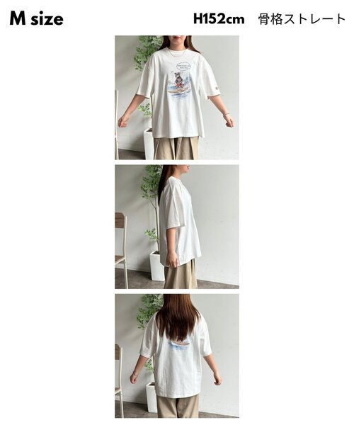CPCM(シーピーシーエム)の「刺繍アニマルプリントT(Tシャツ/カットソー・レディース・ホワイト系その他2/ホワイト/ホワイト系その他・MEDIUM/LARGE)」の4枚目の写真