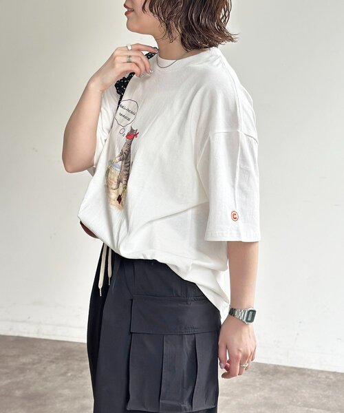 CPCM(シーピーシーエム)の「刺繍アニマルプリントT(Tシャツ/カットソー・レディース・ホワイト系その他2/ホワイト/ホワイト系その他・MEDIUM/LARGE)」の18枚目の写真
