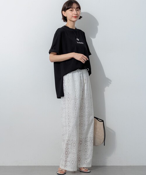23区（ニジュウサンク）の「la maree オーバーサイズ ロゴ Tシャツ（Tシャツ/カットソー・レディース・ブラック系/ホワイト系・38）」の10枚目の写真