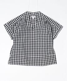 BANANA REPUBLIC FACTORY STORE | BANANA REPUBLIC FACTORY STORE SS GINGHAM SPLIT NECK TOP(シャツ/ブラウス)