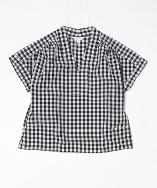 BANANA REPUBLIC FACTORY STORE(バナナリパブリック ファクトリーストア)の「BANANA REPUBLIC FACTORY STORE ギンガムチェック スプリットネックトップス(シャツ/ブラウス・レディース・ブラック・XS/S/M/L)」の6枚目の写真