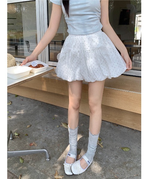 GEMEDA(ジェメダ)の「リボンデザイン ギンガムチェックフレアミニスカート(スカート・レディース・ライトブルー/ブラック×ホワイト/ブラック/ホワイト・M)」の14枚目の写真