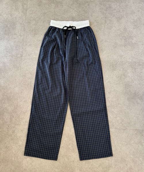 Teem Store(チームストア)の「チェック柄 配色ウエスト ワイドパンツ(その他パンツ・レディース・ネイビー・M/S)」の15枚目の写真