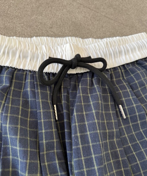 Teem Store(チームストア)の「チェック柄 配色ウエスト ワイドパンツ(その他パンツ・レディース・ネイビー・M/S)」の14枚目の写真