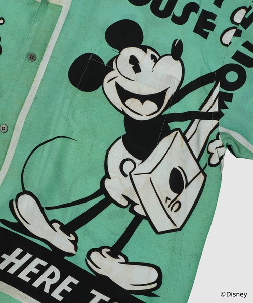 PORTER CLASSIC(ポータークラシック)の「DISNEY VP/ PC ALOHA COLLECTION ALOHA SHIRT/ MICKEY & GUITAR(シャツ/ブラウス・メンズ・グリーン・L)」の5枚目の写真