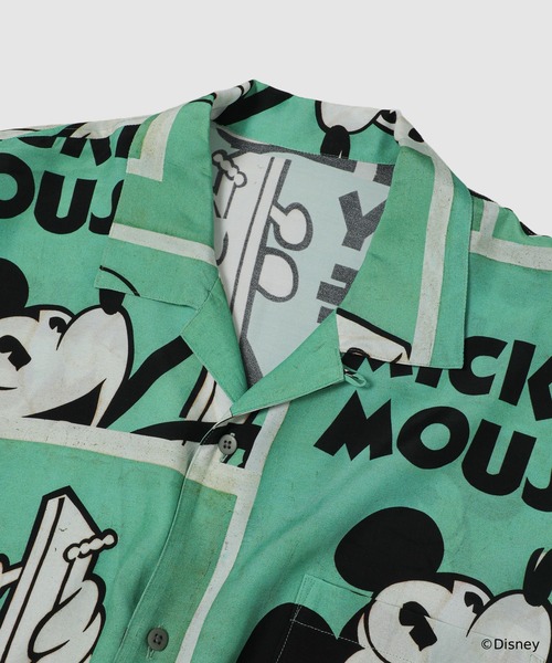PORTER CLASSIC(ポータークラシック)の「DISNEY VP/ PC ALOHA COLLECTION ALOHA SHIRT/ MICKEY & GUITAR(シャツ/ブラウス・メンズ・グリーン・L)」の3枚目の写真