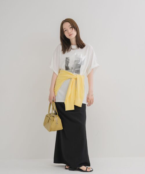 RETRO GIRL（レトロガール）の「箔プリントBIGTEE（Tシャツ/カットソー・レディース・オフホワイト/ブルー/ベージュ・FREE）」の21枚目の写真