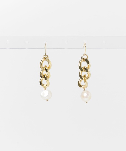 STACEY チェーン淡水バロックパールピアス（ピアス（両耳用））｜THE