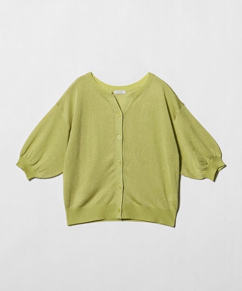 A DAY IN THE LIFE UNITED ARROWS(アデイインザライフユナイテッドアローズ)の「シアー スキッパーカーディガン 5分袖 ‐ウォッシャブル‐<A DAY IN THE LIFE>(カーディガン/ボレロ・レディース・ネイビー/イエロー/ナチュラル/ピンク/ダークグリーン/ダークブラウン・FREE)」の2枚目の写真