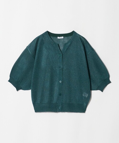 A DAY IN THE LIFE UNITED ARROWS(アデイインザライフユナイテッドアローズ)の「シアー スキッパーカーディガン 5分袖 ‐ウォッシャブル‐<A DAY IN THE LIFE>(カーディガン/ボレロ・レディース・ネイビー/イエロー/ナチュラル/ピンク/ダークグリーン/ダークブラウン・FREE)」の1枚目の写真