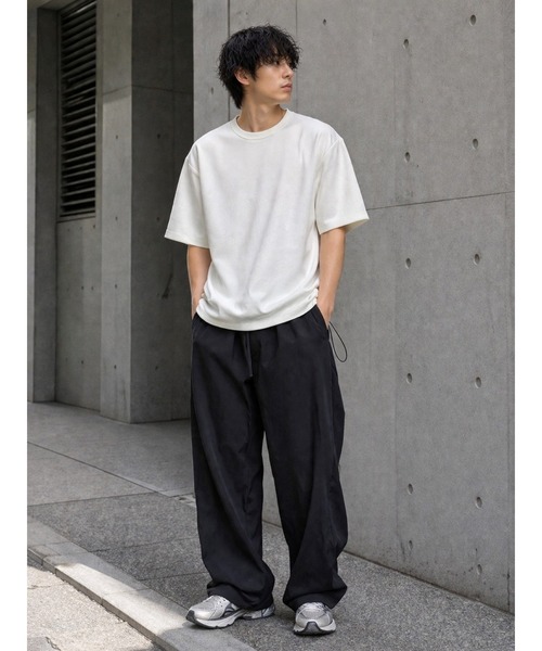 Bling Leads(ブリングリーズ)の「【Bls】 【ZM】【Bling Leads】梨地ドローコードTEE(Tシャツ/カットソー・メンズ・ブルー系その他/ブラック/オフホワイト・LARGE/MEDIUM)」の4枚目の写真