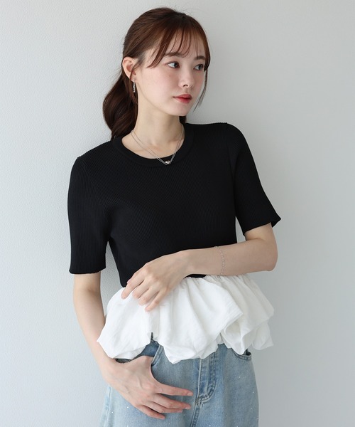 BLUEEAST(ブルーイースト)の「ランダムバルーンドッキングニット(ニット/セーター・レディース・ブラック系/ブルー/オフホワイト・MEDIUM)」の16枚目の写真