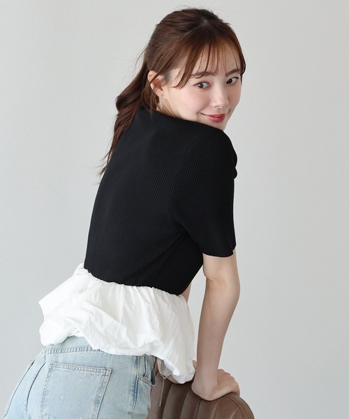 BLUEEAST(ブルーイースト)の「ランダムバルーンドッキングニット(ニット/セーター・レディース・ブラック系/ブルー/オフホワイト・MEDIUM)」の18枚目の写真
