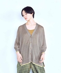 ＭＥＤＥ１９Ｆ　配色ラインのシアーニットカーディガン