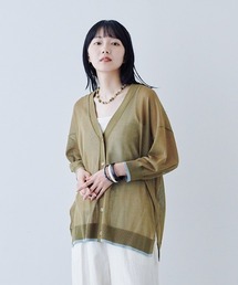 MEDE19F | MEDE19F 配色ラインのシアーニットカーディガン(カーディガン/ボレロ)
