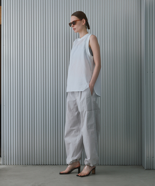 CALMER（カルメール）の「LENO CLOTH RIB BL（Tシャツ/カットソー・レディース・ネイビー/ホワイト・FREE）」の6枚目の写真