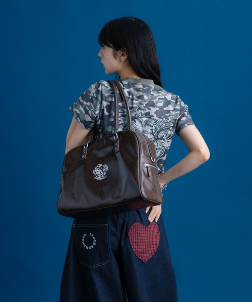 Remember.(リメンバー)の「レザー調2wayボストンバッグ / Synthetic leather 2way Bostonbag(ボストンバッグ・メンズ・ブラウン/ブラック・FREE)」の8枚目の写真
