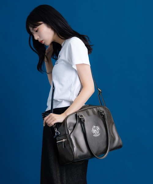 Remember.(リメンバー)の「レザー調2wayボストンバッグ / Synthetic leather 2way Bostonbag(ボストンバッグ・メンズ・ブラウン/ブラック・FREE)」の22枚目の写真