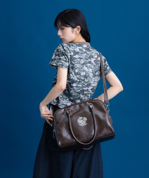 Remember.(リメンバー)の「レザー調2wayボストンバッグ / Synthetic leather 2way Bostonbag(ボストンバッグ・メンズ・ブラウン/ブラック・FREE)」の10枚目の写真