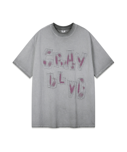 GRAYBLVD(グレイブラバット)の「ボタピグメント半袖Tシャツ (2COLOR)(Tシャツ/カットソー・レディース・チャコール/ライトベージュ・MEDIUM/LARGE/X-LARGE)」の2枚目の写真