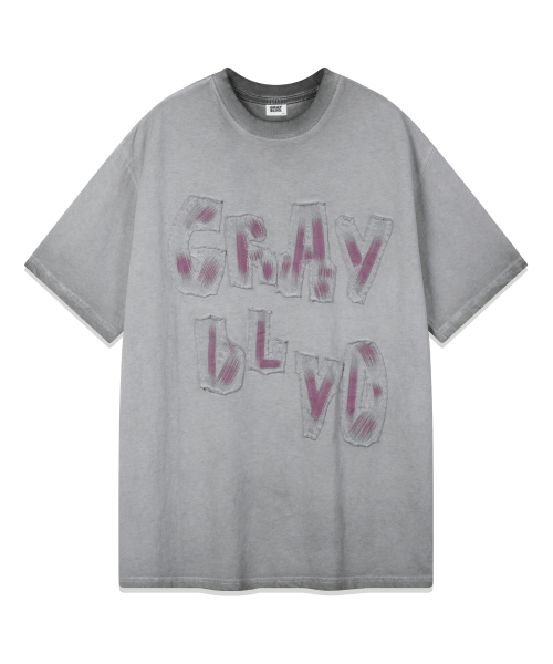 GRAYBLVD(グレイブラバット)の「ボタピグメント半袖Tシャツ (2COLOR)(Tシャツ/カットソー・レディース・チャコール/ライトベージュ・MEDIUM/LARGE/X-LARGE)」の5枚目の写真