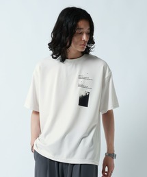 【LUXURY+EASY】DRAPE CREW NECK PHOTO PRINT T-SHIRT/ラグイージーフォトプリントTシャツ